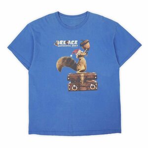 アイスエイジ ICE AGE 00s 10s Y2K アニメ 映画 ムービーTシャツ オフィシャル 2012 ビンテージ 古着 (-2072) ブルー / 青 L相当