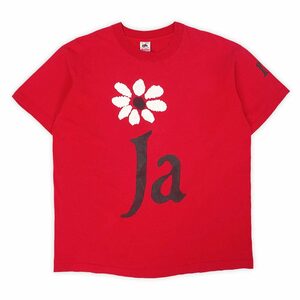 ジェームス James 90s バンドTシャツ ロック 花 UK シングルステッチ フルーツ USA製 ヴィンテージ 古着 (-0000) レッド / 赤 XL
