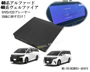 40系アルファード ヴェルファイア DVD/CDプレイヤー ディスプレイオーディオ用 トヨタ R5.6～ TOYOTA ALPHARD VELLFIRE