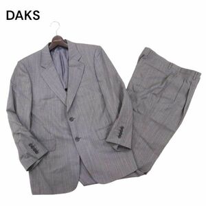 DAKS LONDON ダックス ロンドン 通年 背抜き★ ストライプ セットアップ スーツ Sz.96AB5　メンズ グレー ビジネス　I4T01837_5#O