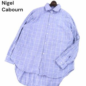 Nigel Cabourn ナイジェルケーボン 【DETACHABLE COLLAR SHIRT】通年 長袖 ウインドウペン チェック シャツ Sz.50　メンズ　I4T01902_5#C