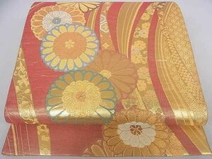 平和屋2◎佐賀錦　六通柄袋帯　吉祥菊文　金糸　逸品　DAAD0666ar