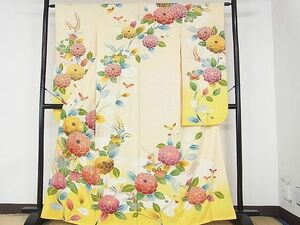  flat peace shop 2# gorgeous long-sleeved kimono piece embroidery . flower writing silver . excellent article DAAD3289sf