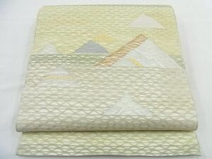 平和屋野田店■夏物　太鼓柄袋帯　すくい織　鱗文様　金銀糸　逸品　BAAE1929pk