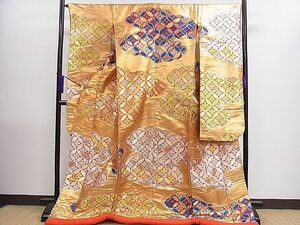 平和屋1■色打掛　和装　婚礼　結婚式　花嫁　神社挙式　唐織　七宝菱花文　金銀糸　逸品　CAAD9467ze