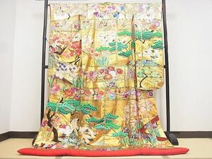  flat peace shop 2# gorgeous colorful wedding kimono Japanese clothes wedding wedding bride god company . type author thing group crane . water flowers and birds writing gold paint excellent article DAAA1816du