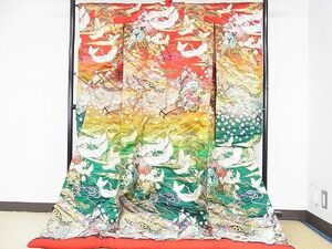  flat peace shop 2# gorgeous colorful wedding kimono Japanese clothes wedding wedding bride god company . type Tang woven . crane Mai butterfly flower writing .. dyeing gold thread excellent article DAAB3423op