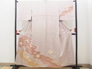 平和屋野田店■訪問着　絞り　刺繍　道長松皮菱花文　金彩　やまと誂製　逸品　BAAD9561hv