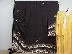  flat peace shop 1# gorgeous long-sleeved kimono * long kimono-like garment set peerless tailoring .. Mai petal .. dyeing gold paint Kyoto kimono .. treatment excellent article CAAD7270ut