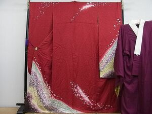  flat peace shop 1# gorgeous long-sleeved kimono * long kimono-like garment set reversible peerless tailoring Mai Sakura .. dyeing gold paint .... made excellent article CAAD7273ut