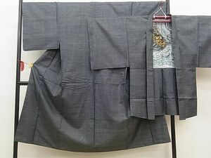 平和屋野田店■男性　本場大島紬　アンサンブル　100亀甲　羽裏：龍　逸品　BAAD7342jr