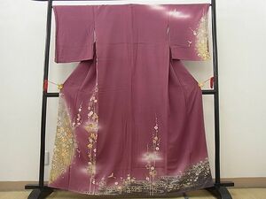 平和屋野田店■訪問着　駒刺繍　鳩　春花文　暈し染め　金彩　やまと誂製　逸品　BAAE0349sa