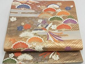 平和屋野田店◎六通柄袋帯　唐織　エ霞鳳凰吉祥花文　金銀糸　逸品　DAAA0659ea