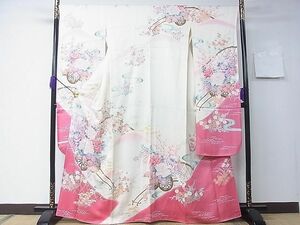  flat peace shop 1# gorgeous long-sleeved kimono piece embroidery . water flower car writing gold silver . excellent article CAAD9735th