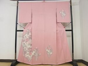 平和屋野田店■訪問着　作家物　草花文　暈し染め　逸品　DAAA1476du