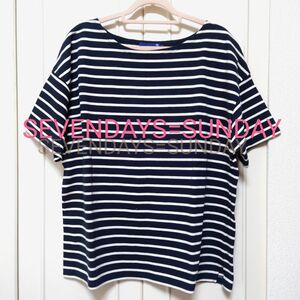 ボーダー カットソーＴシャツ ネイビー セブンデイズサンデイ