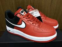 19年製 NIKE AIR FORCE 1 LV8 1 ナイキ エアフォース エレベイト AF1【AO2439-600】レッド レザー RED BLACK 赤×黒 US7.5_画像2