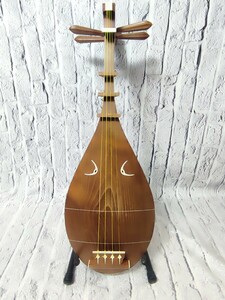 [ rare ] stone rice field un- . Satsuma biwa traditional Japanese musical instrument special order hard case attaching 3208-1