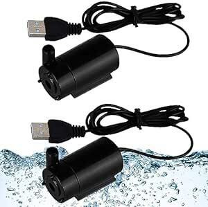 TBDBNR submerged pump Mini water pump 2 piece entering USB supply of electricity aquarium air pump DC 3V-5V quiet sound design small size. underwater fountain 