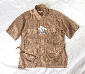 エンジニアードガーメンツ★2022ss★国内レアモデル★≪税込定価40,700円≫★ S/S Bush Shirt - Poly Leopard Print Ripstop/Brown【XS】