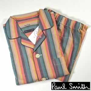 新品 定1.87万 ポールスミス Paul Smith パジャマ 長袖シャツ パンツ（前開き) M 綿 キュプラ 春夏 メンズ 男性 紳士用 024