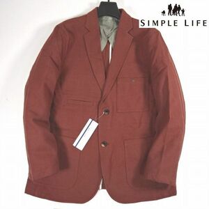新品 定価2.09万 SIMPLE LIFE シンプルライフ 春 テーラードジャケット ブルゾン L 茶 コットン メンズ 男性 紳士用 シャツ カットソーに