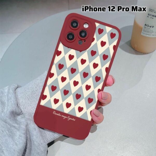 iPhone 12 Pro Max 用　ケース　おしゃれ　赤ハート