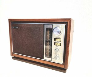 ◆ヴィンテージ◆ SONY ソニー FM/AM 2バンドホームラジオ ICF-9740 昭和レトロ ヴィンテージ 1980年製 木製