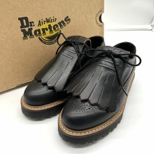 極美品 希少 ドクターマーチン Dr.Martens キルト ウィングチップ 2way 革靴 レザー シューズ UK4 23cm 黒 ブラック 23021 レディース