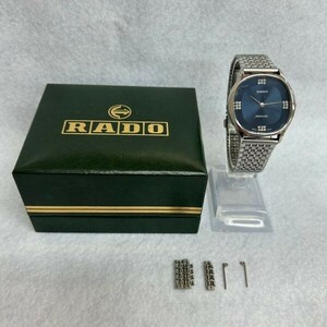 K408-O44-1231◎RADO ラドー メンズ腕時計 AUTOMATIC 自動巻き 631.7904.2 ネイビー文字盤 2針 ケース/余りコマ付き 稼働
