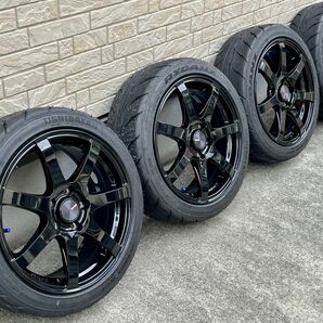 ①エンケイ PF07 17インチ 114.3 7j +48 シバタイヤ R23 TW300 205/45ZR17 タイヤほぼ新品