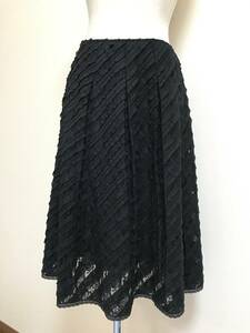  beautiful goods *K.T.ki width ta spool * race flair skirt made in Japan black M*4419