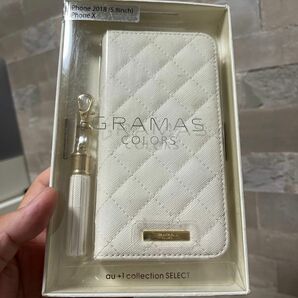 iPhone X/XS用 GRAMAS COLORS QUILT Leather Case/White #7879