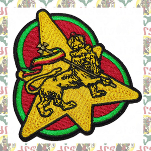 刺繍アイロンワッペン drspatch-a90 エチオピア ハイレセラシエ皇帝 ジャマイカ ラスタ ラスタカラー レゲエファッション ラスタファッショ