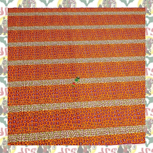 【SALE/270cm x 110cm/3ヤード】アフリカンプリント生地 barg-p74 アフリカ布 アフリカ生地 ゴールドプリント アンカラ キテンゲ パーニュ