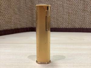 2232*dunhill Dunhill зажигалка газовая зажигалка ролик тип овальный эллипс тонкий Gold цвет курение . надеты огонь не проверка 