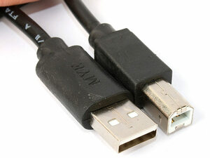 USB 2.0 A to B オス対オス 変換ケーブル ブラック 1.5メートル プリンターなど ZA-46547