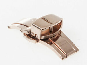 腕時計 交換用 パーツ 合金製 Dバックル バタフライバックル/ダブルタイプ/幅18mm #ローズゴールド FA-37305