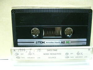 使用済み　中古　カセットテープ　TDK　AD90　Type1　ノーマル　90分　1本　爪なし　No1791　