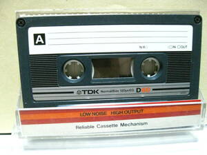 使用済み　中古　カセットテープ　TDK　D60　Type1　ノーマル　60分　1本　爪なし　No1781　