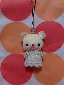 PetitBear hand made knitting * white dress .. Chan ( cream )* teddy bear ..