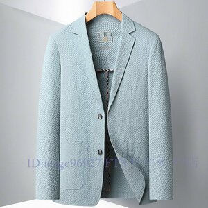 B1349☆新品テーラードジャケット 夏薄め カジュアルスーツ メンズ ブレザー ジャケット サイズ選択 ブルー XL