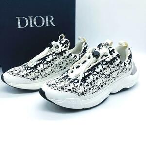 【箱付き・美品】クリスチャンディオール ChristianDior オブリーク ホワイトカナージュ B24 サイズ41.5 トロッター 靴 スニーカー 26.5cm