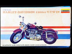 【リンドバーグ】1/16 HARLEY DAVIDSON 1200cc V-TWIN LINDBERG ハーレーダビッドソン キャラメル箱 1975年版 開封済 未組立 当時モノ レア