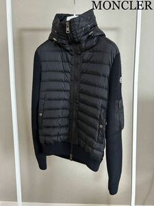 モンクレール★MONCLER★フーデッドハイブリッドダウン★ブラック★超美品★M★正規品★