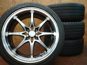 * deep rim 16 -inch 4 hole PCD100 F1-LIGHT + VI-388 195/45R16 4 pcs set [ Vitz aqua yali snow to Fit MAZDA2 Demio Swift ]18