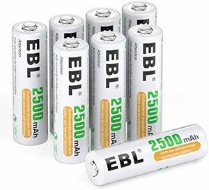 EBL 単3電池 充電式 8本セット 大容量2500mAh長持ち ニッケル水素充 単3電池 約1200回繰り返し充電可能 単三電池