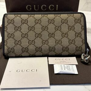 グッチ　GUCCI 財布　長財布　GGキャンバス GG金具　ラウンドファスナー　メンズ　