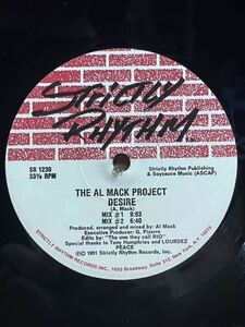 The Al Mack Project - Nightlife / Desire ,Strictly Rhythm - SR 1230 ,フォーマット： Vinyl ,12, 33 1/3 RPM ,Stereo, US 1991