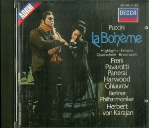 D00162527/CD/Orchester Der Deutschen Oper Berlin/Berliner Philharmoniker/Herbert von Karajan「Puccini/La Boheme - Highlights」